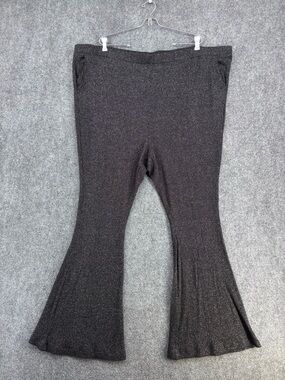 Torrid Sleep Black Shimmer Rib Flare Pull On Lounge Pants Women’s Plus 5X Comfy